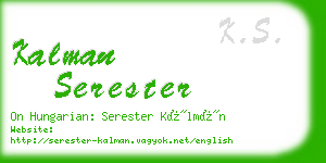 kalman serester business card